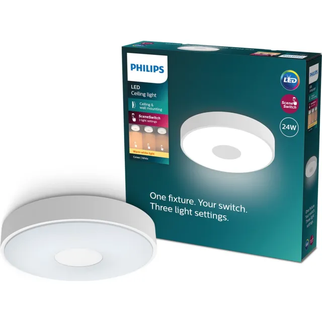 Philips Plafondlamp Coiner - Wit - 38cm - 24w