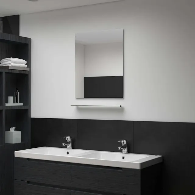vidaXL Wandspiegel met schap 50x60 cm gehard glas Zilver