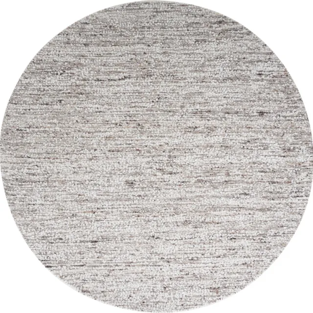 Veer Carpets Vloerkleed Mica Naturel/Brown Rond ø200 cm - Bouclé Design Vloerkleed in Scandinavische / Japandi Stijl Bruin