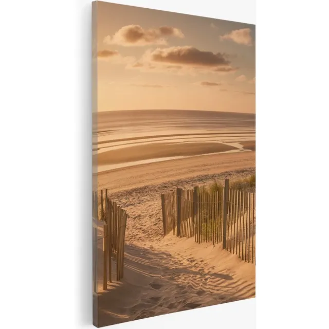 Saammp Canvas Schilderij - Pad naar het Strand - Zee - 40x50 - Foto op canvas - Wanddecoratie - muurdecoratie Woonkamer - Slaapkamer decoratie - Canvas Print Multicolor