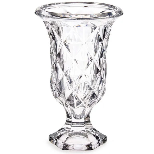 Giftdecor Bloemenvaas - Rhombus - transparant glas - 15 x 24 cm - vaas