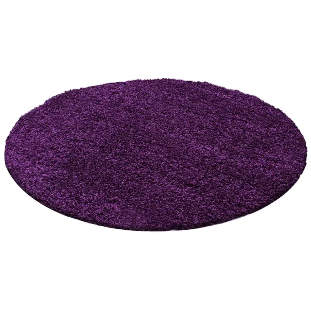Dutch XXL Rond Hoogpolig Vloerkleed | Tapijt | Shaggy | Life | Uni | Paars | 200x200 cm