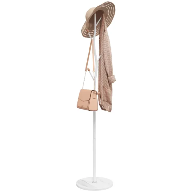 vidaXL Kapstok 177 cm gepoedercoat ijzer wit