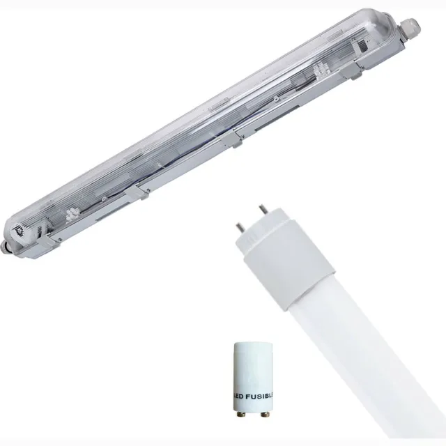 Velvalux LED Waterdichte TL Armatuur met T8 Buis - Velvalux Strela - 60cm - Enkel - Koppelbaar - Waterdicht IP65 - 8W - Natuurlijk Wit 4200K