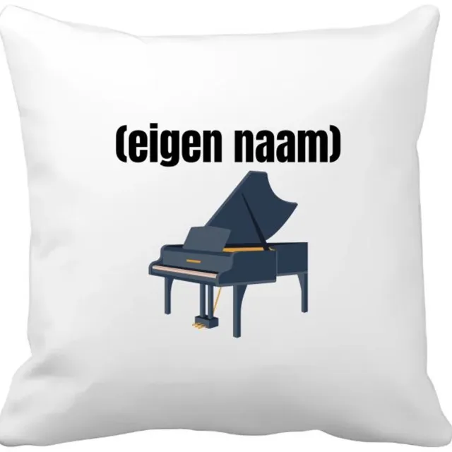 Akyol piano met eigen naam Kussen hoes - Piano - muziek liefhebbers - iemand die houdt van piano spelen - verjaardag - cadeau - kado - 40 bij 40 cm Multicolor