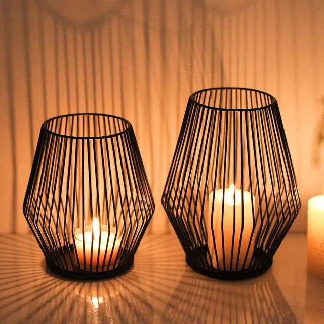 Amengni Kandelaar - Luxe Kaarshouder- Candle Holder – Kaarshouder – Kaarsenhouder – Woonkamer Accessoires Zwart