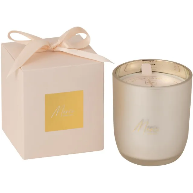 J-Line geurkaars Merci - Elderflower - glas - beige - small - 35U