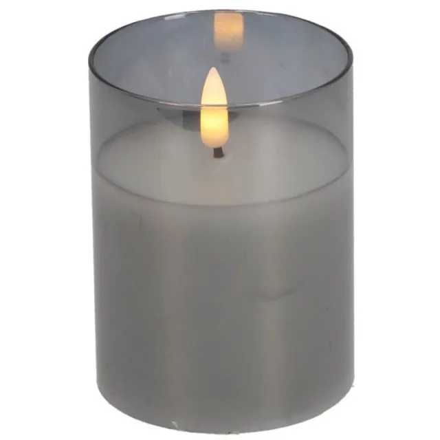 Daily Home LED Kaarsen Set met Afstandsbediening 3 Stuks Grijs/Glas Meerkleurig