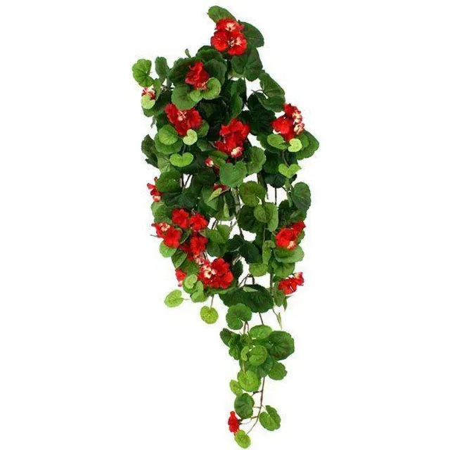 maxifleur Kunstplanten Geranium kunst hangplant 90cm - rood