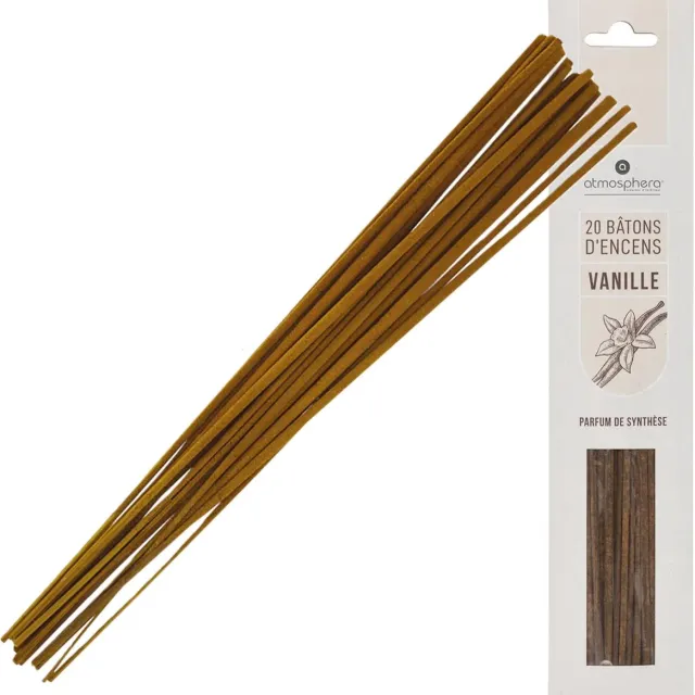 Atmosphera Wierook stokjes in vanille geur - voordeelpak - 20x stokjes - 25cm - Comfort gevoel Bruin
