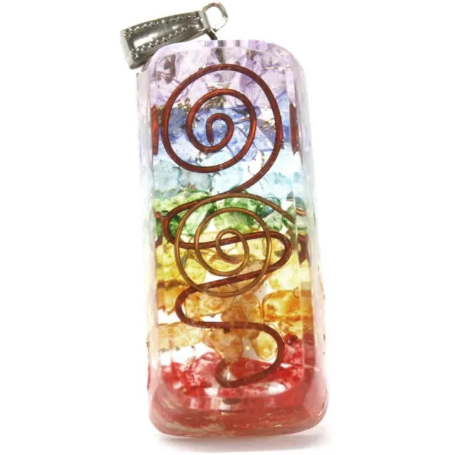 WGifts Orgonite Power Hanger Voor Ketting - Regenboog Koper - 5x2x1cm Multi Colour