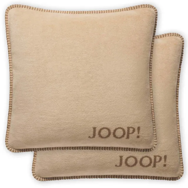 Joop! Kussen UDF Doubleface Een maat, 50x50 Set van 2 Beige/bruin