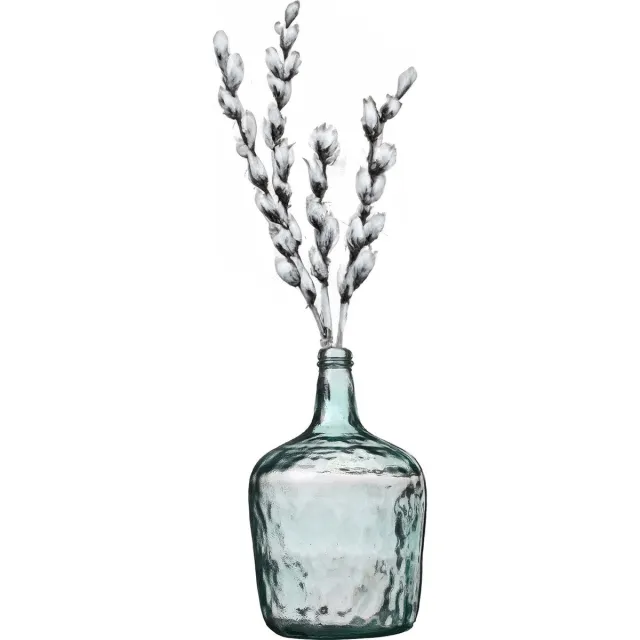 Natural Living Bloemenvaas Jeanne - transparant - gerecycled glas - 25 x 40 cm - Fles vazen - 10L