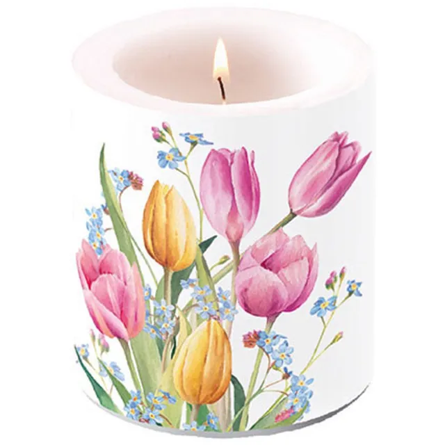 Ambiente Kaars Tulips Bouquet wit