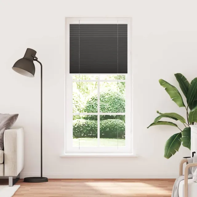 vidaXL Plissé rolgordijn 95x200 cm stofbreedte 94,4 cm polyester zwart
