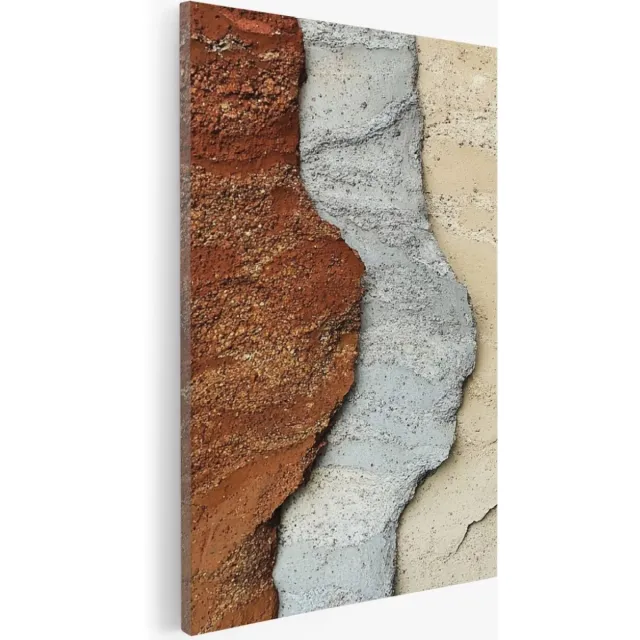 Saammp Canvas Schilderij - Gekleurd steen - Abstract - 50x70 - Foto op canvas - Wanddecoratie - Muurdecoratie Woonkamer - Slaapkamer decoratie - Canvas Print Multicolor