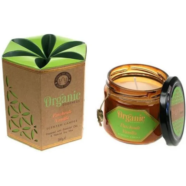 Song of India Geurkaars van Soja Was Organic Goodness Patchoeli Vanille Meerkleurig