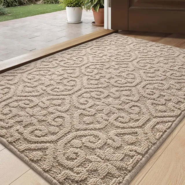 Ibenzoa Absorberende Deurmat van TPR-Rubber, Beige, 44 x 76 cm