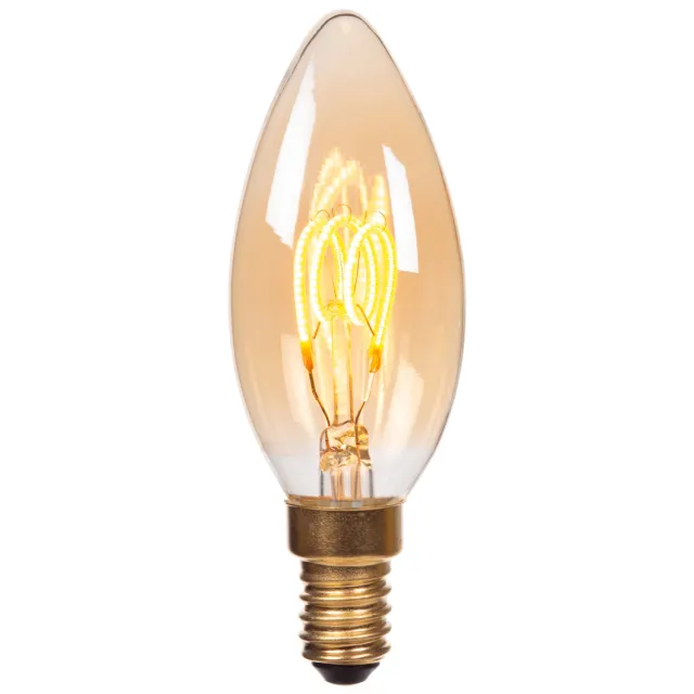 Lucide C35 - Filament lamp - Ø 3,5 cm - LED 3 StepDim (Memory) - E14 - 1x3W 2200K - Amber Transparant