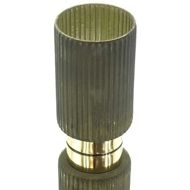 Kaemingk Waxinelichthouder Glas Groen Ø 10 cm Hoogte 18,5 cm