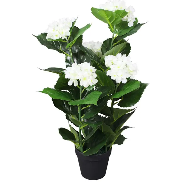 vidaXL Kunst hortensia plant met pot 60 cm wit