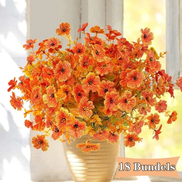 Flintry 18 Bundels Herfstbloemen Kunstbloemen Herfst Als Echte Kunstbloemen Herfstdecoratie Herfstboeket Herfsttakken Zijden Bloemen Buiten Weerbestendig Herfstdecoratie Voor Buiten 12 Bundels