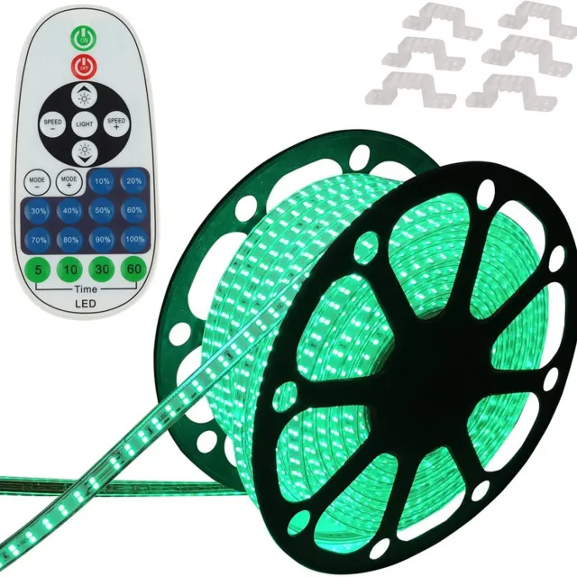 DiamantLED LED Strip Groen - 20 meter in een ROL - 220V - 2835SMD - 180L/M - IP65 - Met IR 23 knops afstandsbediening