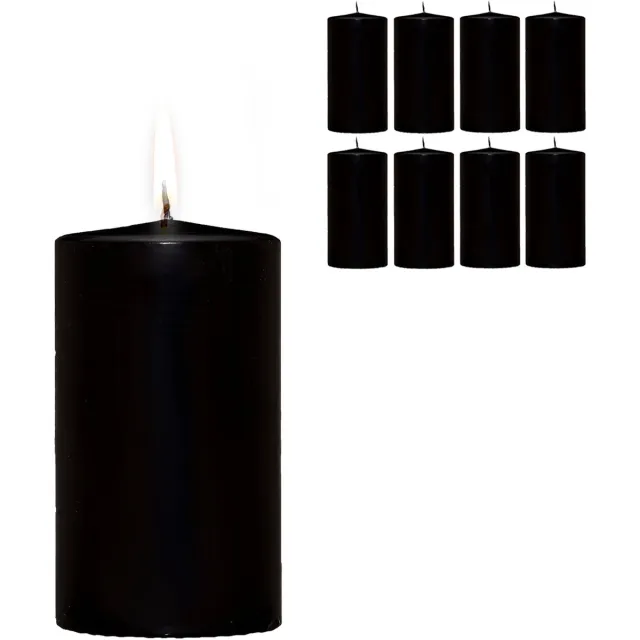 Candelo 8-delige set premium stompkaarsen Kerst Ambiente kaarsen – zwart – 5,8 cm x 12 cm – kaars kerstdecoratie – kerstkaarsen Schwarz