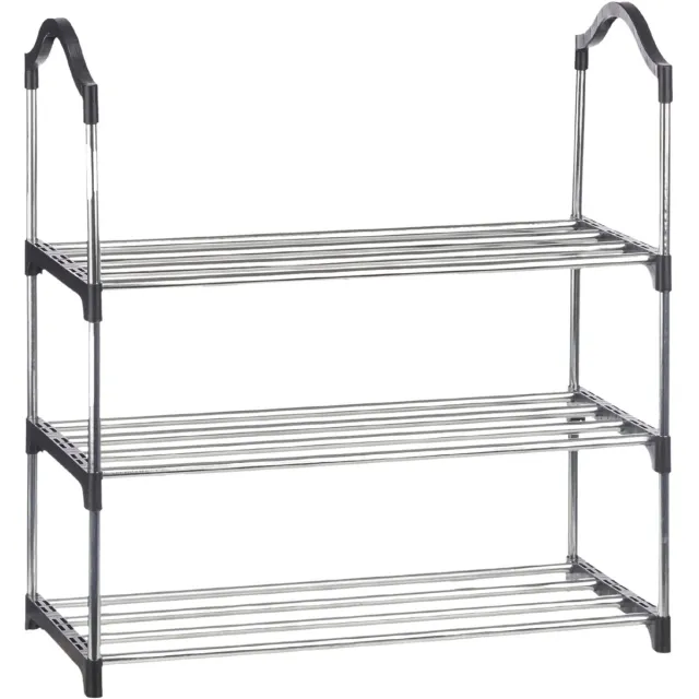 Kipit Schoenenrek - zwart - 3 niveaus - 39 x 15 x 60 cm - opbergrek - schoenenkast