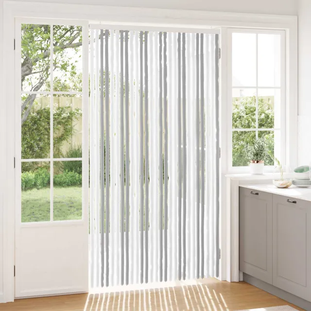 vidaXL Insecten Gordijn Chenille Lichtgrijs en wit. 118 x 220 cm