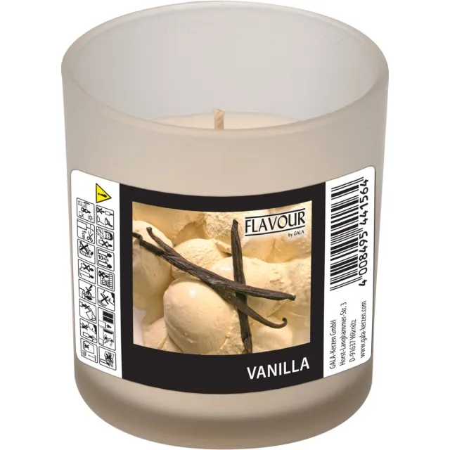 Conpax Candles geurkaars - vanille geur - wit - 8 branduren - in glas - aroma kaars Creme