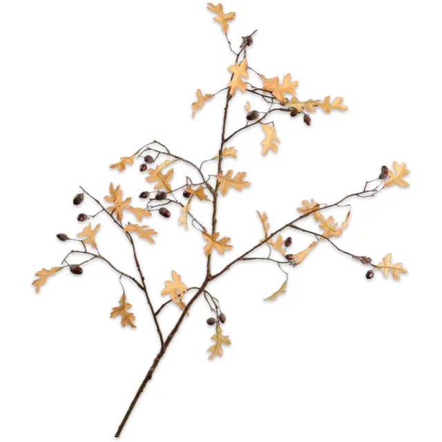 Silk-ka Kunstbloem-Zijde Bloemen Kunsttak Eikenblad Tak Geel 96 cm