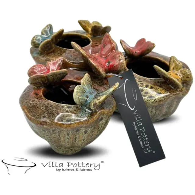 Villa Pottery Butterfly vlinder vaas Groen 20 x 20 x 11