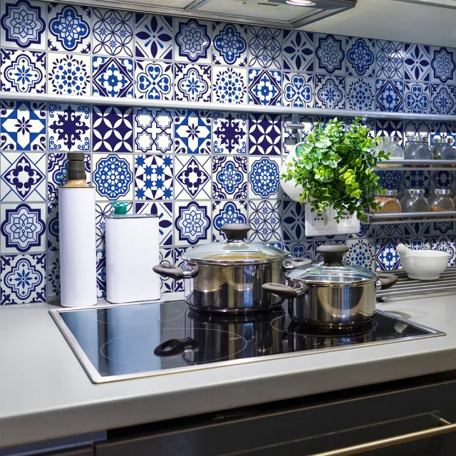 Ambiance Sticker Zelfklevende tegelmuurstickers voor keuken en badkamer - 24 EUSEBIO Azulejos tegelstickers - 24 stickers 30x30cm Multi color