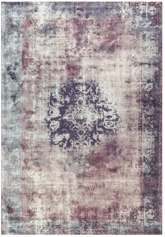 Padiro elegant laagpolig vloerkleed - donkergrijs - vintage patroon - voor vloerverwarming - van modacryl en katoen