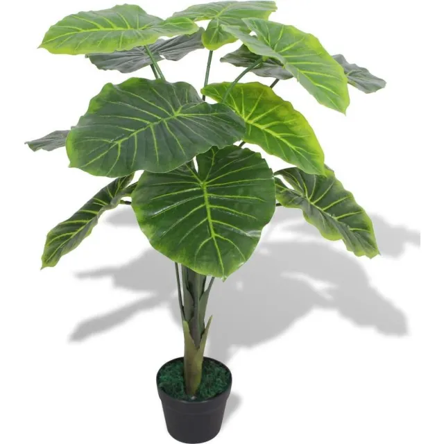 vidaXL Kunstplant - taro - met - pot - 85 - cm - groen