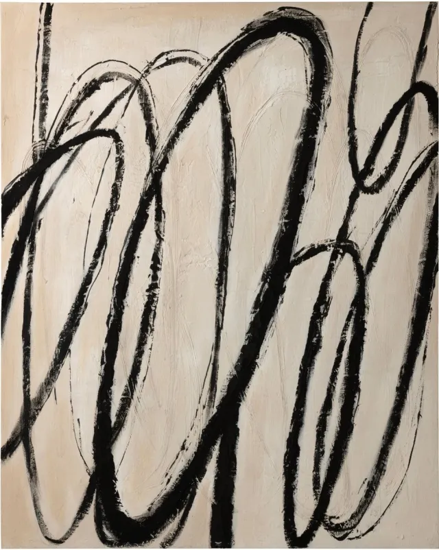 J-Line schilderij Ringen - hout - bruin Beige