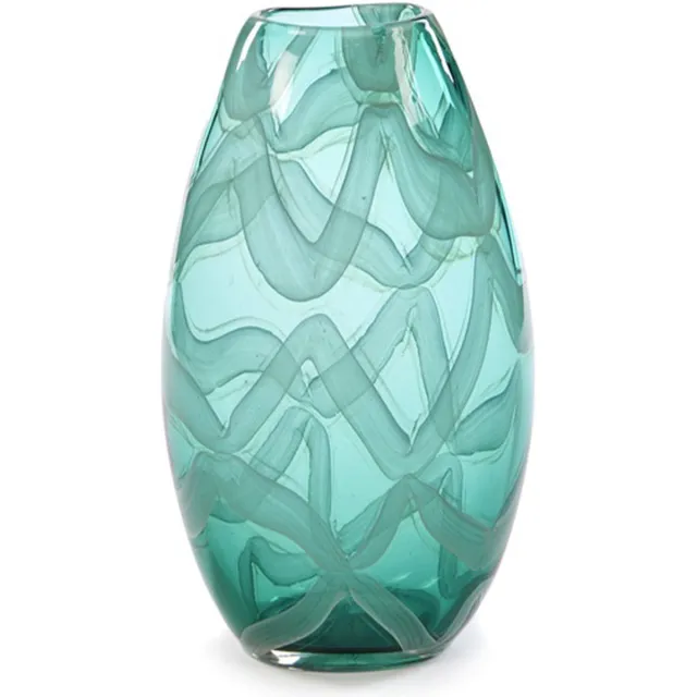 Heart by Goodwill Goodwill - Glazen vaas met patroon - groen - 30,5 cm