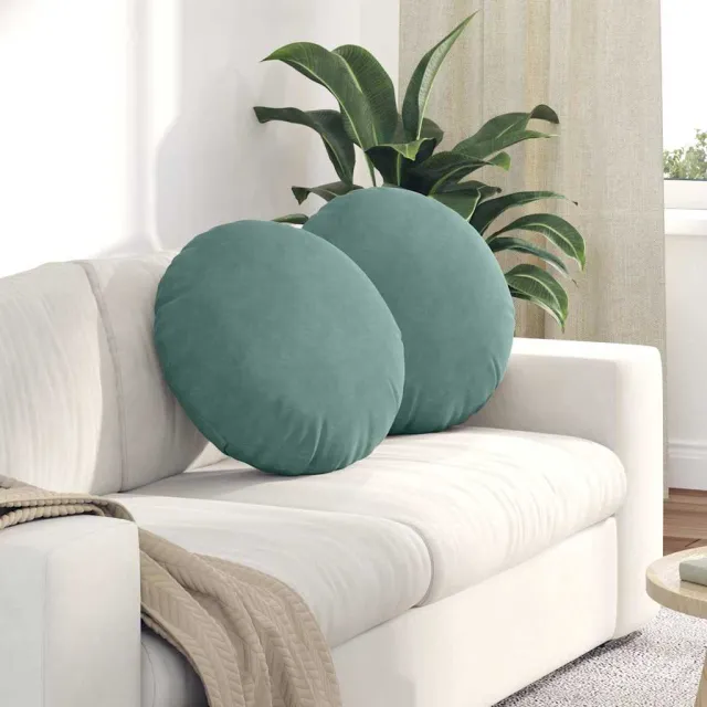 vidaXL Zitkussens 2 st Fluweel Zeegroen Dia. 50 x 19 cm groen