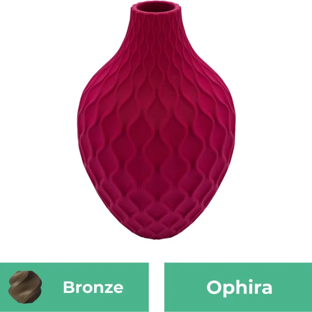 Lovora Ophira moderne vaas – Decoratieve vaas - Brons - 3d geprinte vaas – geschikt voor droogbloemen - 34CM