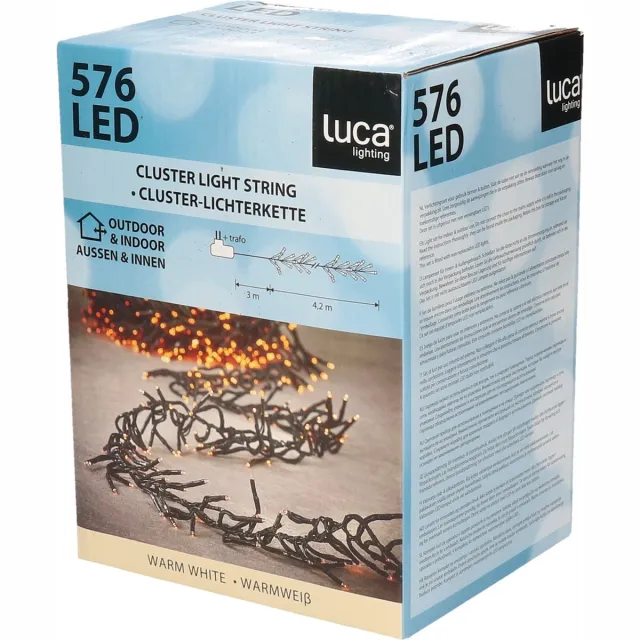 Luca Lighting Cluster Kerstverlichting met 576 LED Lampjes - L420 cm - Warm Wit