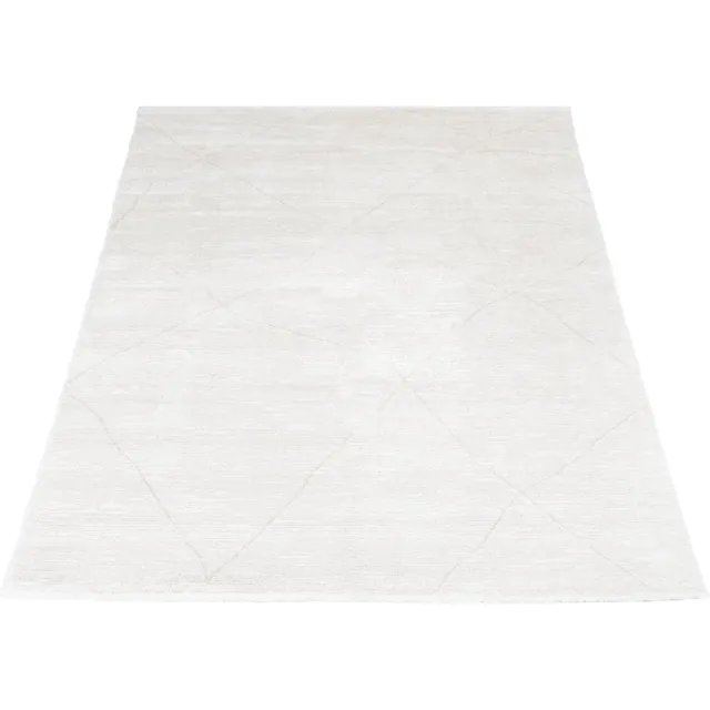 Veer Carpets Vloerkleed Nica 1606 Crème - 300 x 400 cm - Laagpolig Design Vloerkleed met Kruispatroon in Scandinavische / Japandi Stijl
