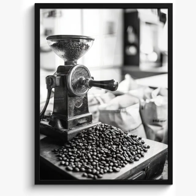 FrameYourWall Fotolijst inclusief poster - Posterlijst 50x70 cm - Posters - Koffiemolen - Gemalen - Vintage - Foto in lijst - Keuken decoratie muur - Wanddecoratie accessoires - Muurdecoratie - Schilderijen