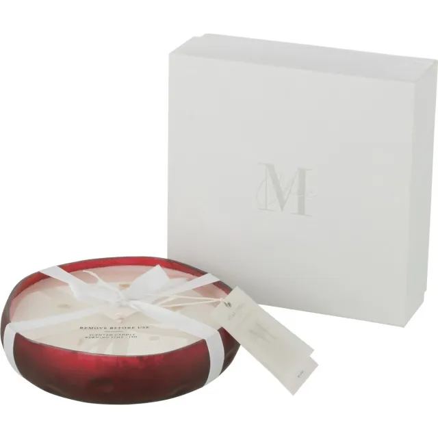 J-Line geurkaars M-Chic - Oud & Amber - glas - rood - medium - 19U