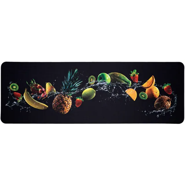 Hamat Creation Fruits 50 x 150 cm - Wasbare Droogloopmat - Schoonloopmat Binnen - Polyester - Rubber Veelkleurig/Zwart