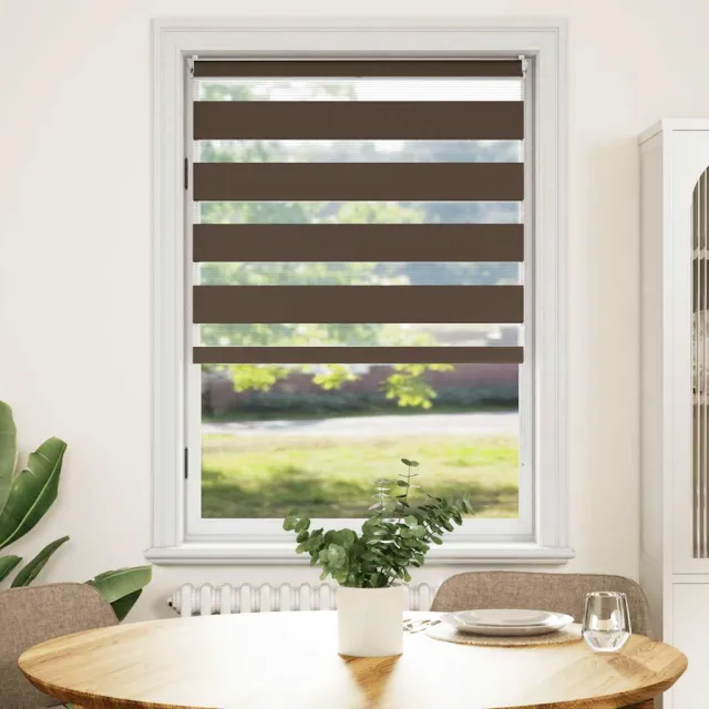 vidaXL Zebra rolgordijn 80,9 x 175 cm stofbreedte 76,7 cm koffiebruin