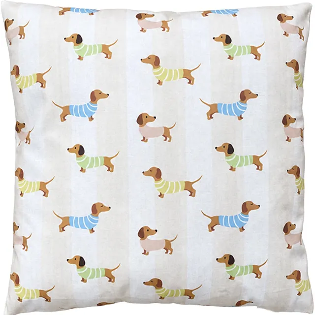 Clayre & Eef Sierkussen 45x45x4 cm Beige Polyester Teckels