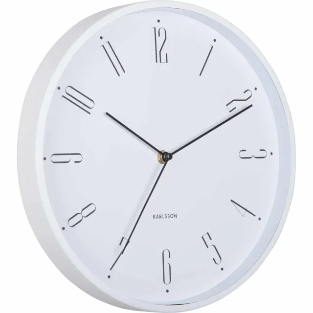 Karlsson Wandklok Regal Numbers - Wit - Ø30cm - Wandklok Scandinavisch