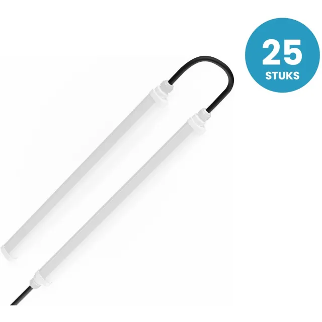 Tsong TL armatuur Tri Proof 1500mm - 45W - 6300 Lumen - warmwit 3000K - IP65 - IK08 - koppelbaar - 25 stuks
