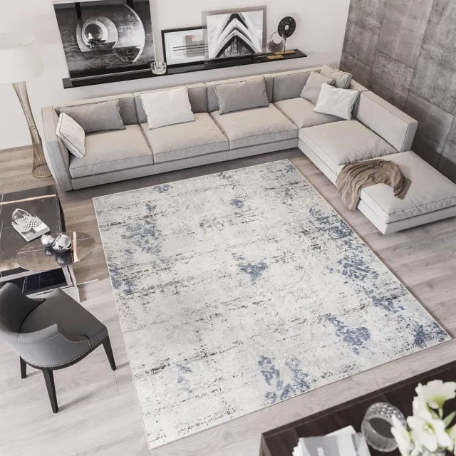 Tapiso Troya Vloerkleed Woonkamer Slaapkamer Licht Stijlvol Design Eyecatcher Interieur Woonsfeer Modern Trendy Duurzaam Hoogwaardig Tapijt Grijs1